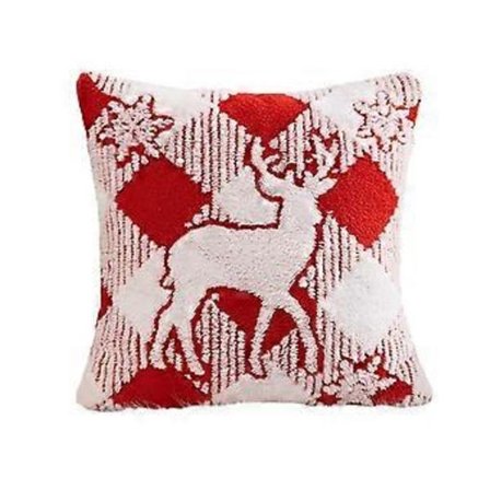 Jul Snöflinga Plysch Kuddfodral Bekvämt Lätt Tvättbart Örngott för Soffa och Sängdekoration Sti