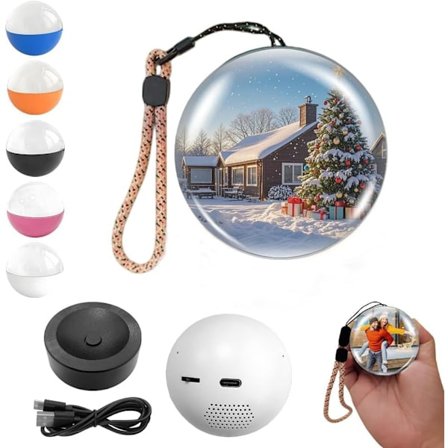 2026 Ny Julehukommelseskuglelampe - 2,7" Krystalkugle Videoafspiller Hukommelseskugle - Personlig Uploadbare Videoer & Fotos Gave