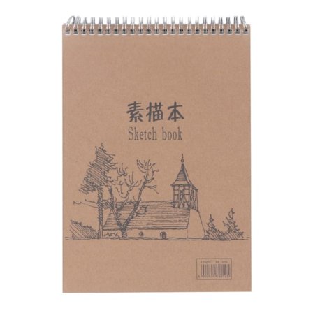 Kraftpapperomslag Handmålningskonstnär Skissbok Ritbok (A4 Vit)