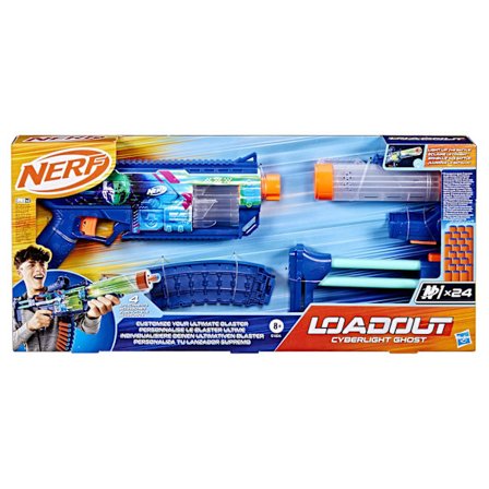 Nerf Blaster med lyseffekter, 24 pile, cylinder med 6 pile