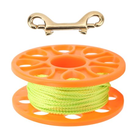 Dykke Snelle Fluorescerende Grønn Linje Plastmateriale Kobber Dobbelt Endet P-Krok 30 Meter Kabel Lengde Dykkesneller Oransje