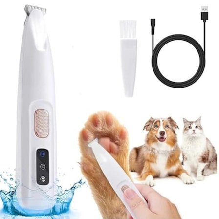 Ny uppgraderad hundklippare för hundtassar - tyst och effektiv tass-trimmer med LED-ljus