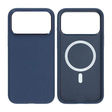 Vegan leather Magnetic Case For iPhone 17 Pro Blue
