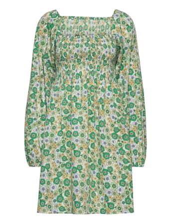Enlori Ls Dress Aop 6731 Kort Klänning Grön Envii
