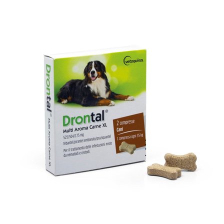 Drontal Multi Aroma Carne Cani XL - 2 Compresse Antiparassitarie