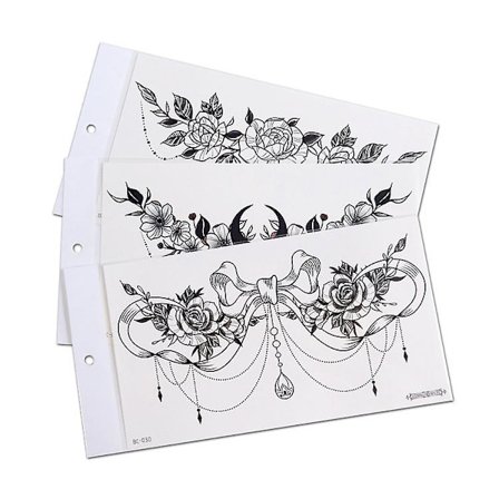 6 st Sternum Cover Beauty Vattentäta Tatueringsklistermärken