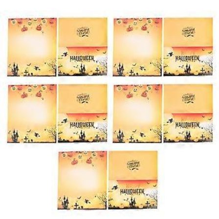 Halloween Bordkort Rektangulær Borddekoration Multi Farve 10 stk
