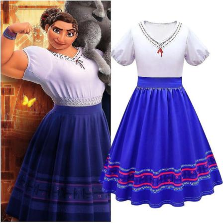 Perfekta barnflickor Encanto Luisa Cosplay Kostym Fancy Dress Up Party - Perfet 9-10 Years