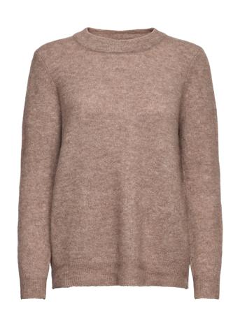 Objellie L/S O-Neck Pullover Villapaita Ruskea Object