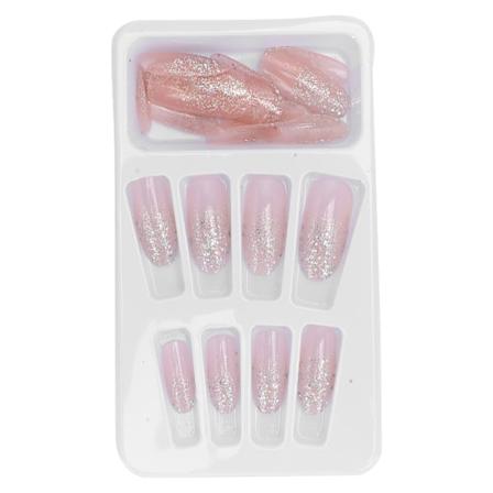24 kpl kiiltäviä glitter-tekokynsiä naisille ja tytöille, hienostuneita ja muodikkaita tekokynsiä manikyyrityökaluja