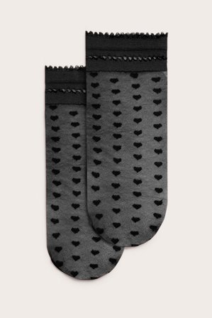 Kappahl | Cienkie rajstopy w serca Czarne 36/42 | Czarne