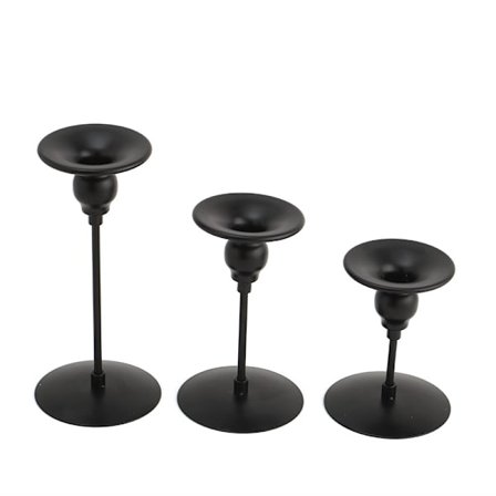 Ljusstake för bordsdekoration, set om 3, metalljusstake