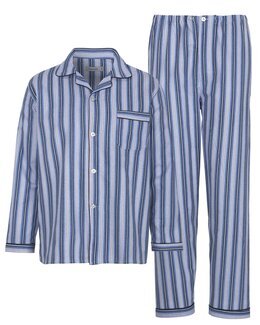 Herrpyjamas blå/vit Blå - Åshild