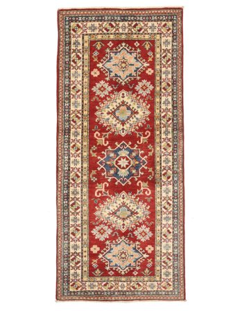 Hand Knotted Kazak Fine Rug 83X189 Brown/Dark Red