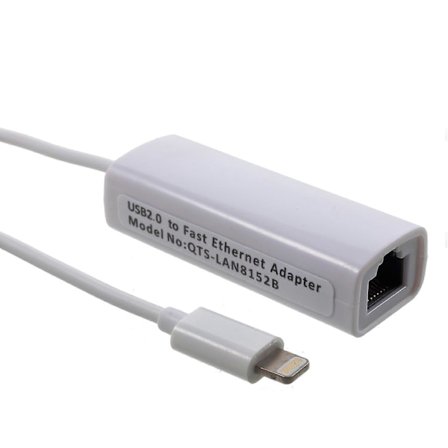 Lightning 8Pin til RJ45 10/100Mbps Ethernet Lan Netværksadapter Hurtig Internet Adapter Kabel