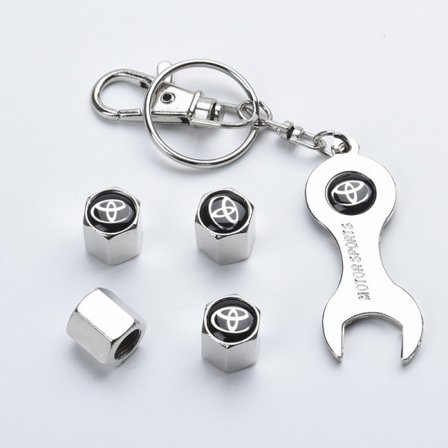 Bildæk Ventil Hætter til Toyota med Logo, 4 stk. Metal Bildæk Ventil Hætter til Toyota Dæk, Rustbeskyttelse, Værktøj Inkluderet