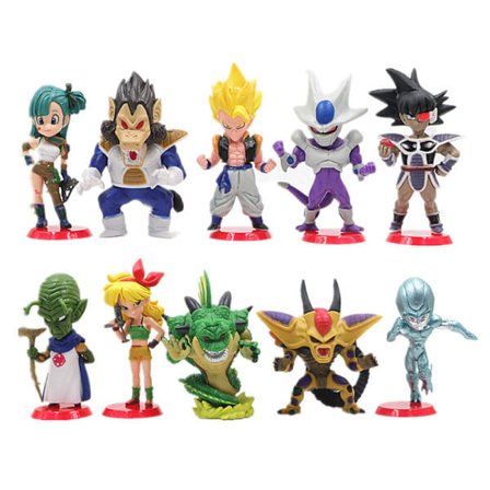 10 st Dragon Ball Action Figurleksak Bästa födelsedagspresenten för barn 10 st