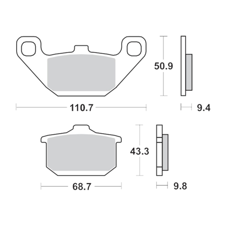 Remblokken Voor Moto-Master RoadPro Keramisch - Kawasaki EN 500 1990-2009
