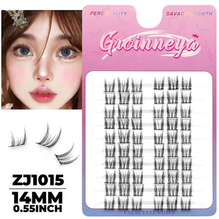 GROINNEYA Falska Ögonfransar Cat Eye 60/120 Individuella Remmar Naturligt Utseende DIY Ögonfransförlängningar för Hemmabruk