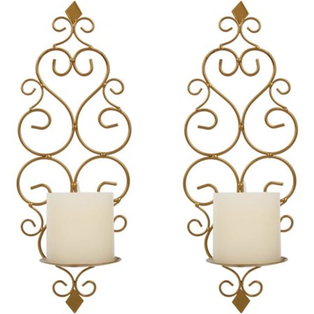 2 Ljusstakar Tealight Ljusstake Retro Smidesjärn Vägg Montering