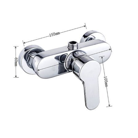 Yksivipuinen sekoittaja yhden vivun suihkuammehanalle, seinään asennettava kromi
