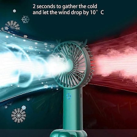 Håndholdt Ventilator Støjsvag Mini USB Genopladelig Ventilator Med 5 Hastigheder LCD Display