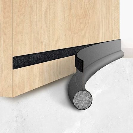 Isolerad dörrtätning, 96 cm enkelisolerad dörrtätning, självhäftande vindtät dörrtätning för dörrar, ljudisolerad, skyddar mot drag och insekter