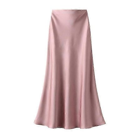 Sateng Midi Skjørt Høy Midje Lange Skjørt For Kvinner