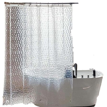 Vattentät Duschdraperi 180×180 cm – Med Bottenmagnet, Vikt & 3D-Vattenkubmönster