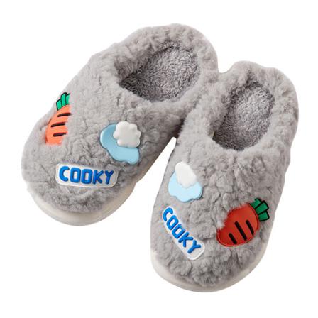 Unisex-barn Closed Toe Fuzzy Tofflor Söt Hem Sko Vinter