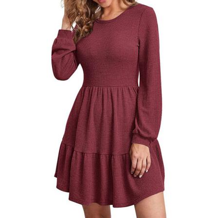 Dam Swing Enfärgad Kort Klänning Ruched A-line Mini Klänningar