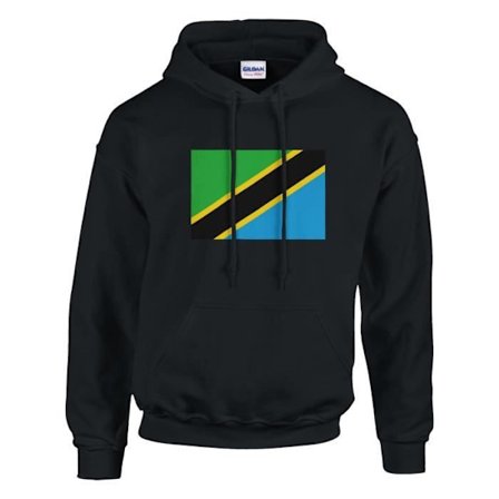 Hættetrøje - PIXELFORMA - Tanzanias flag - Sort - Lange ærmer - Unisex