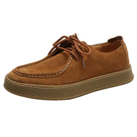 Män Faux Mocka Loafers Rund Toe Snörning Klassisk Skate Sko