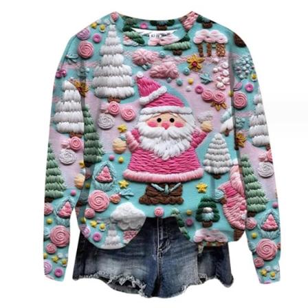 Damjultröja med rund hals, julklapp, mode #1 S