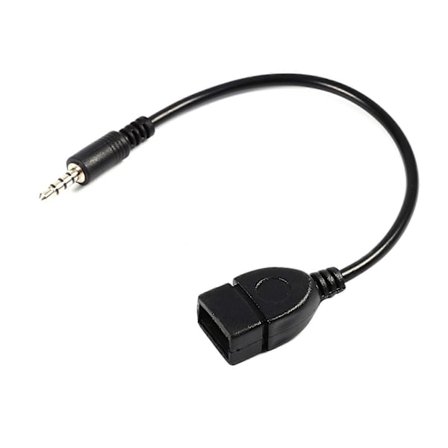 Konverter Adapterkabel 3.5mm Hann Audio AUX Jack til USB 2.0 Type A Hunn OTG