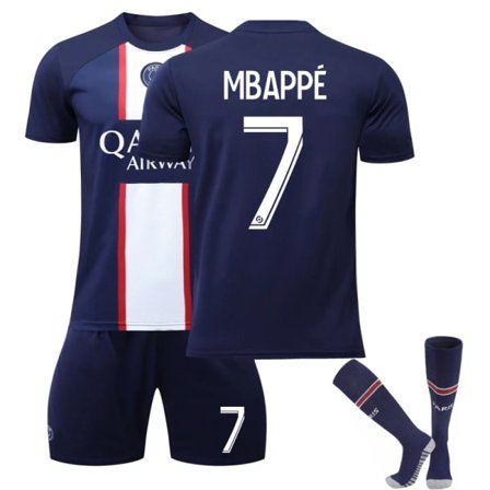 Mbappé Barn Fotbollströja Träningsdräkt 22/23 Hem Vuxen Barn 22(120-130CM)