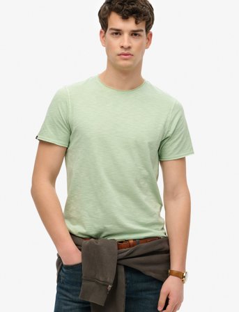Superdry Raw Edge Slub T Shirt - Green - M