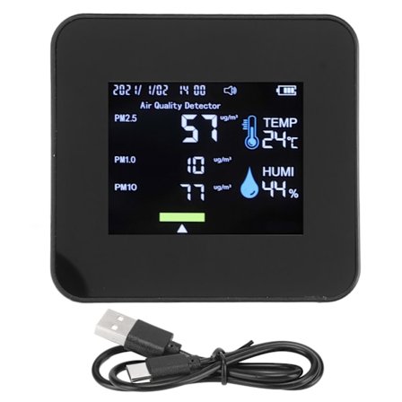 CO2-mittari 9 in 1 USB-ladattava kannettava reaaliaikainen seuranta 5V 1A Pm2.5-ilmaisin Pm1.0-kosteustasolle PM10