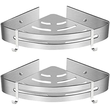 (Trekant, 2 stk.) Hjørnebruseskammel, badeværelseshylde uden b