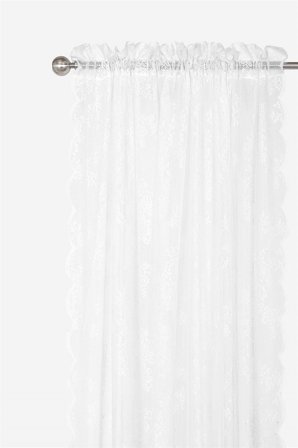 Cellbes of Sweden - Mønstret blondegardin 2-pack i hvid i størrelse 150 x 250 cm