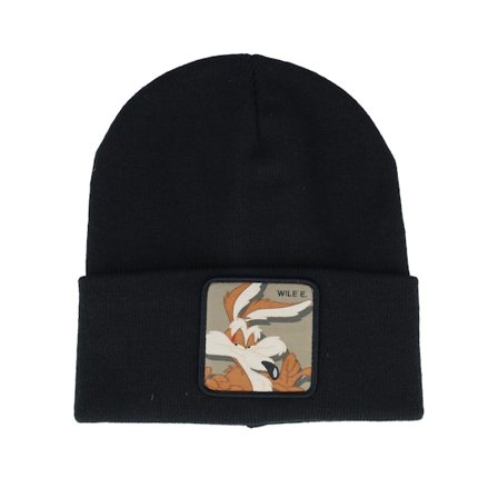 Capslab - Nero cuff Beanie - Looney Tunes Wile E Coyote Beanie Black Cuff @ Hatstore