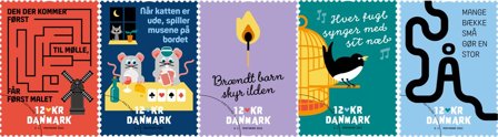 Danmark 2022 - Ordsprog - Postfrisk 5-stribe