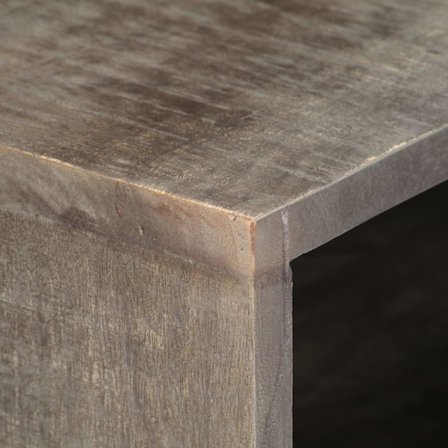 vidaXL TV-bänk grå 130x30x46 cm massivt grovt mangoträ