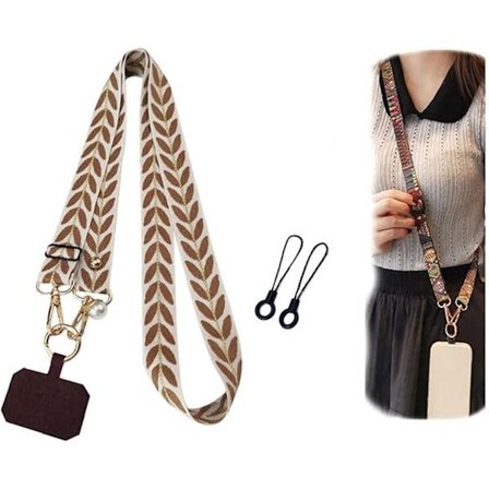 ING stykke (1 snor) Crossbody telefonledning/mobiltelefonrem (brun)