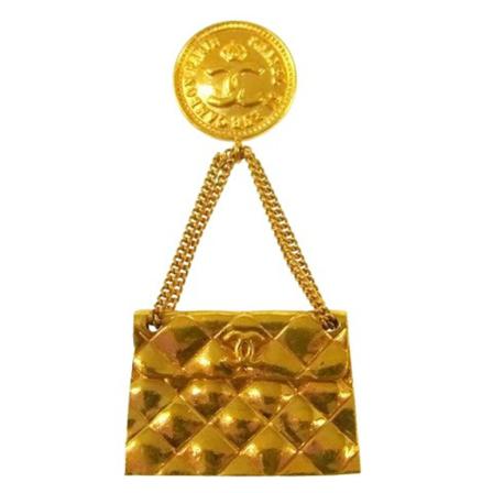 Chanel Vintage, Pre-owned Metal brooches Geel, Dames, Maat:ONE Size