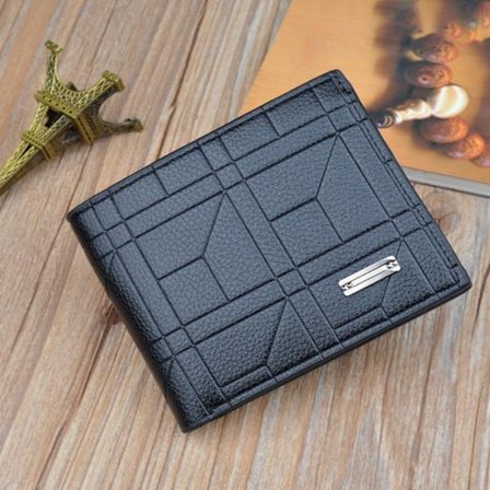 Læder Mænd Punge Kort Stil Pung SORT