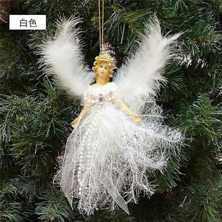 Juleengeldukke God Jul Julepynt Til Hjemmet Juletrepynt Xmas Natal Nyttår Hjem Dekor Engel Hvit
