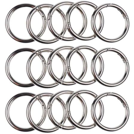 Laukku Karabiner-rengas, 30 kappaletta pyöreä Karabiner-rengas, Jousikiinnike Mini 20mm Pyöreä Karabiner-avainrengas Klipsit