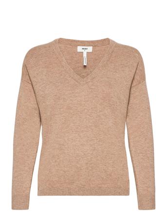 Objthess L/S V-Neck Knit Pullover Noos Beige Object