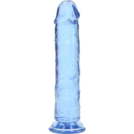 RealRock: Crystal Clear Straight Realistic Dildo, 18 cm Blå